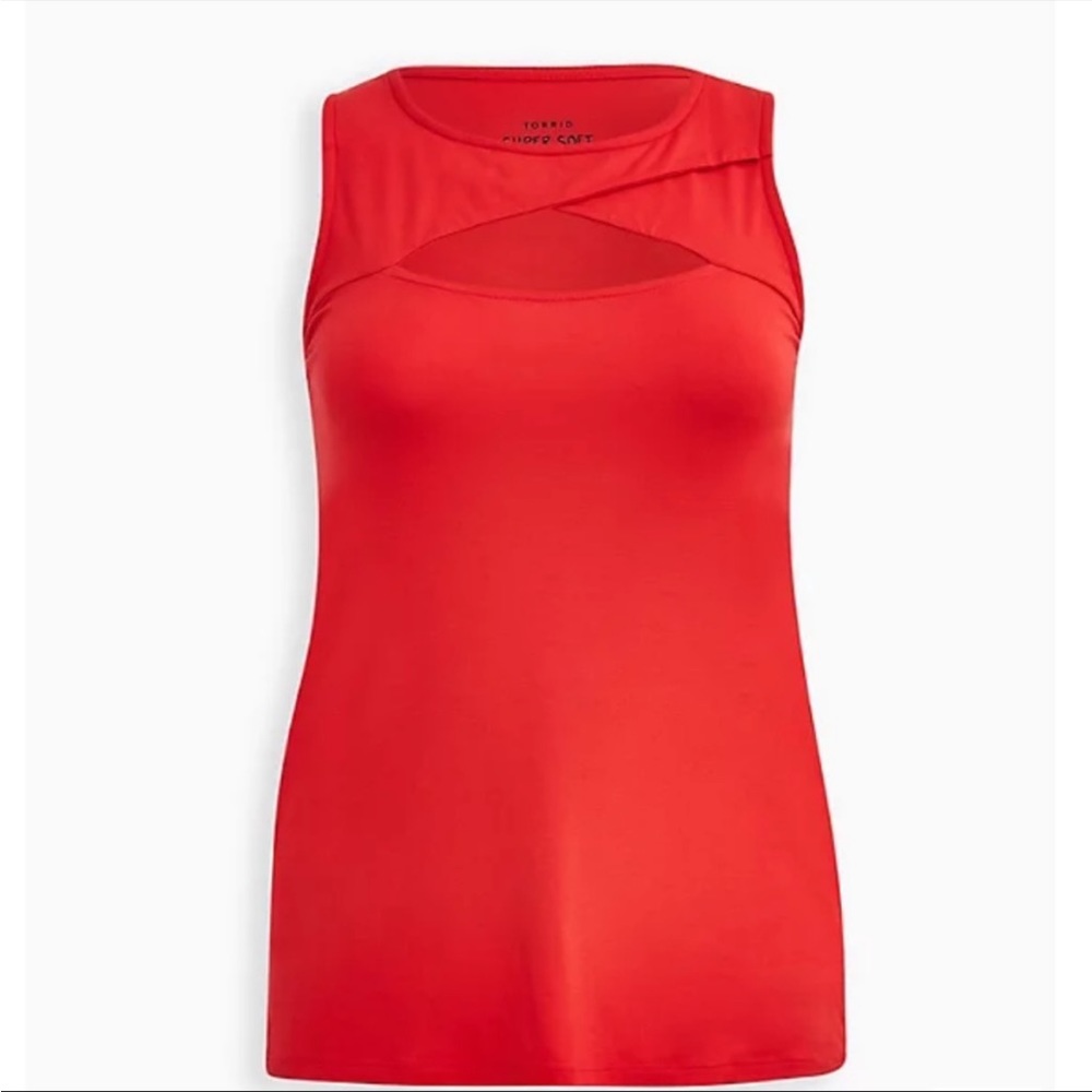Super Soft Red Cut Out Tank - Picture 2 of 7